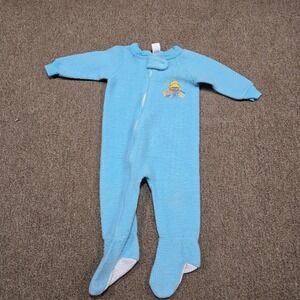 Paddington Bear Vintage Sleeper Unisex 18 Months Blue Fleece Footed Pajamas USA